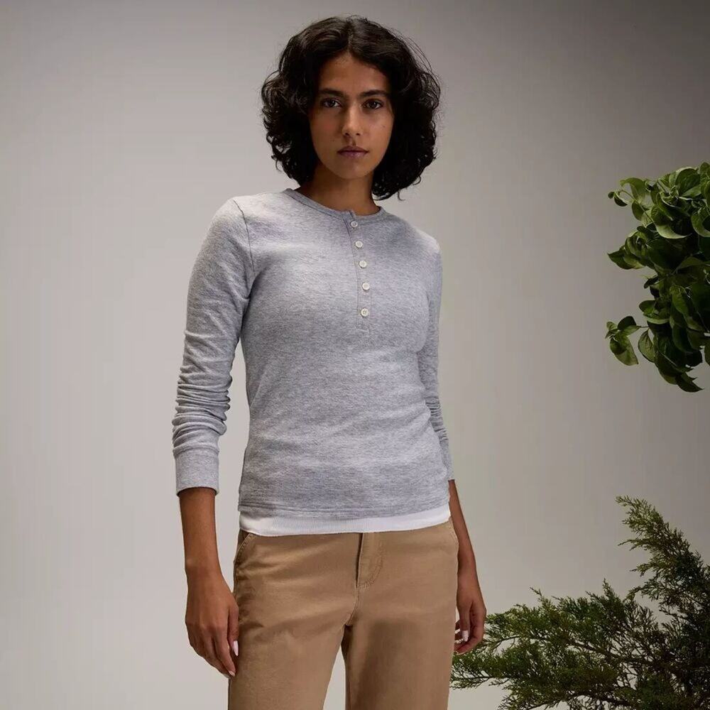 Alpine Design Women's Long Sleeve Henley Shirt Gray Size‎ XL NWT